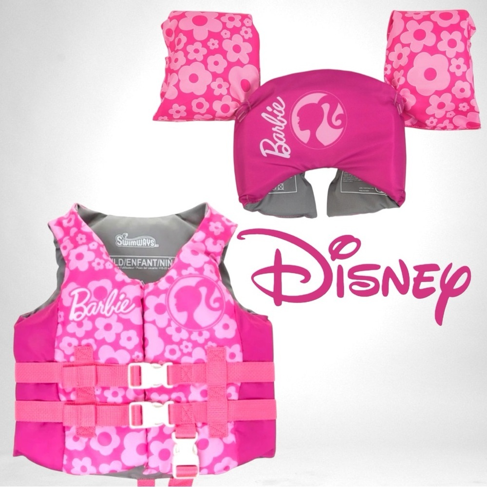 DISNEY Barbie Kids Swim Vest and Swim Trainer (Child 33-55 lbs)